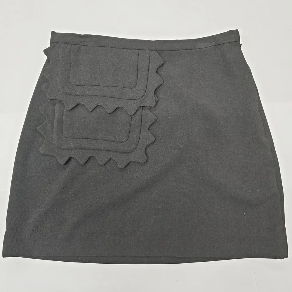 Victoria Beckham for‎ Target Black Scalloped Pocket Mini Skirt Size S